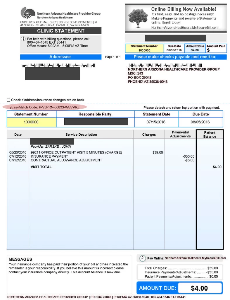 Sample Outpatient Statement