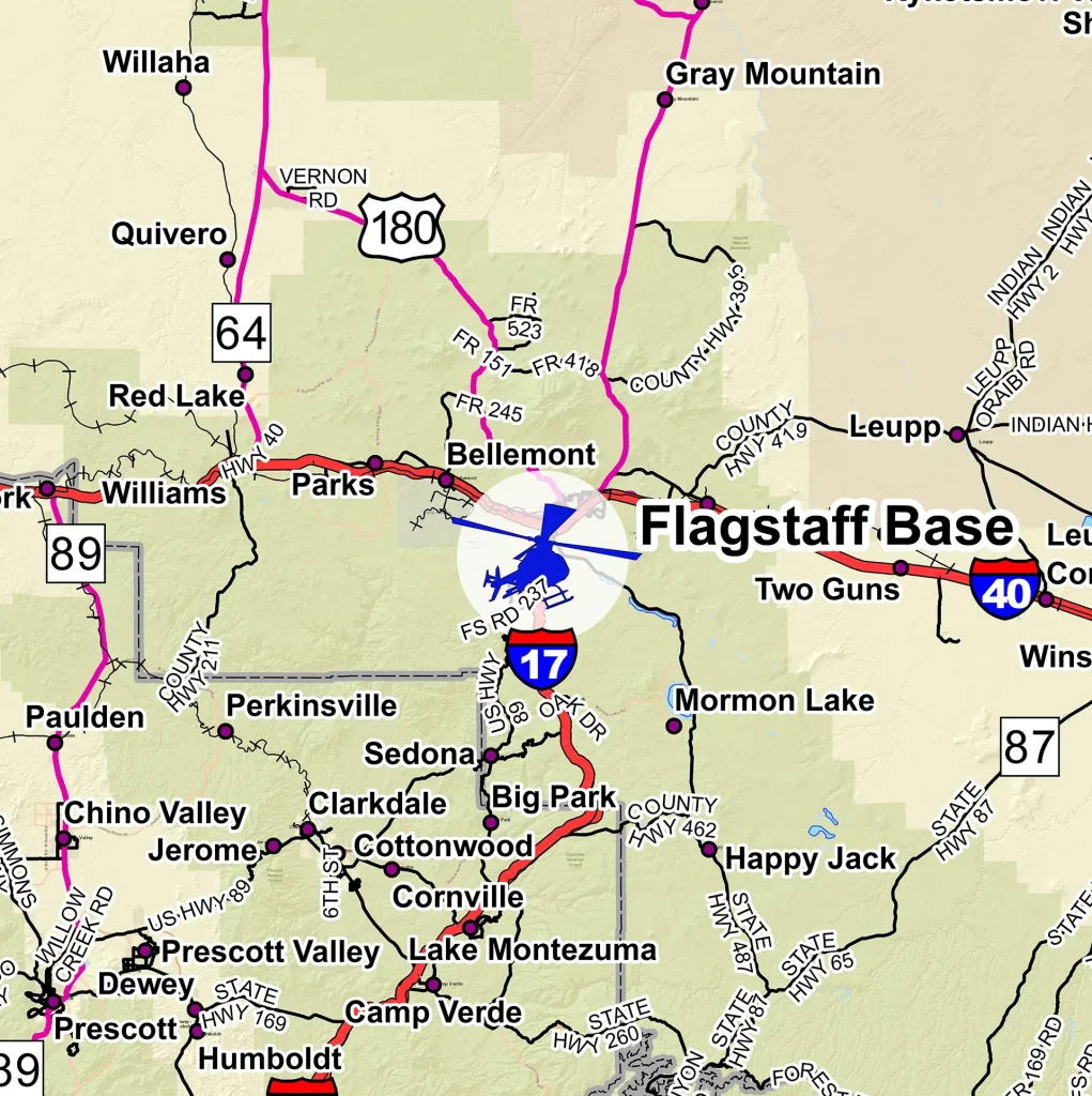 Map of Guardian Air base in Flagstaff