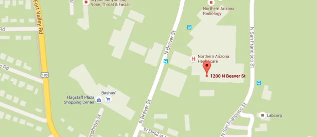 Map of the Flagstaff Medical Center