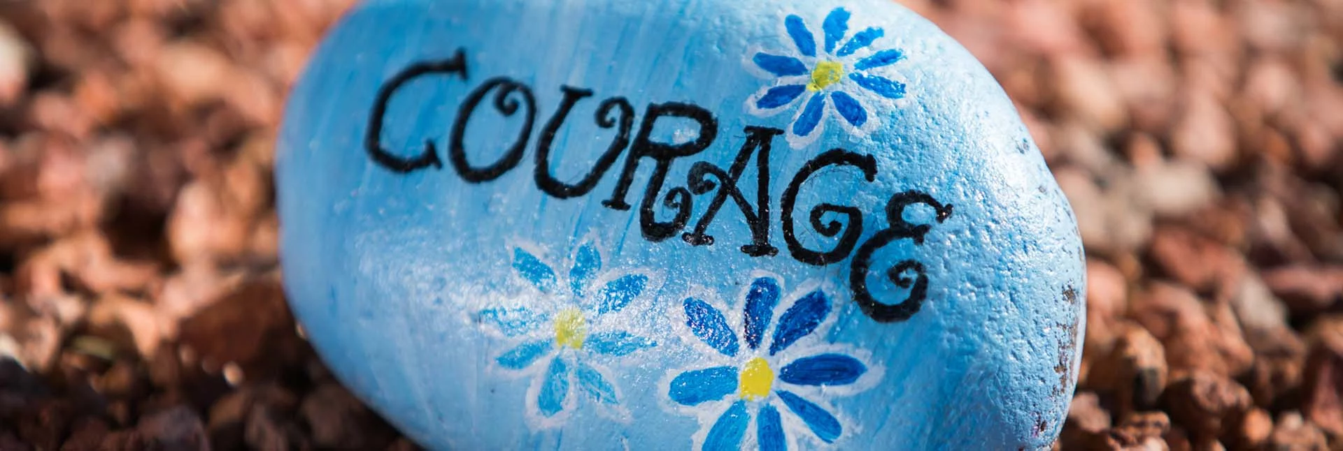 Courage painting on stone