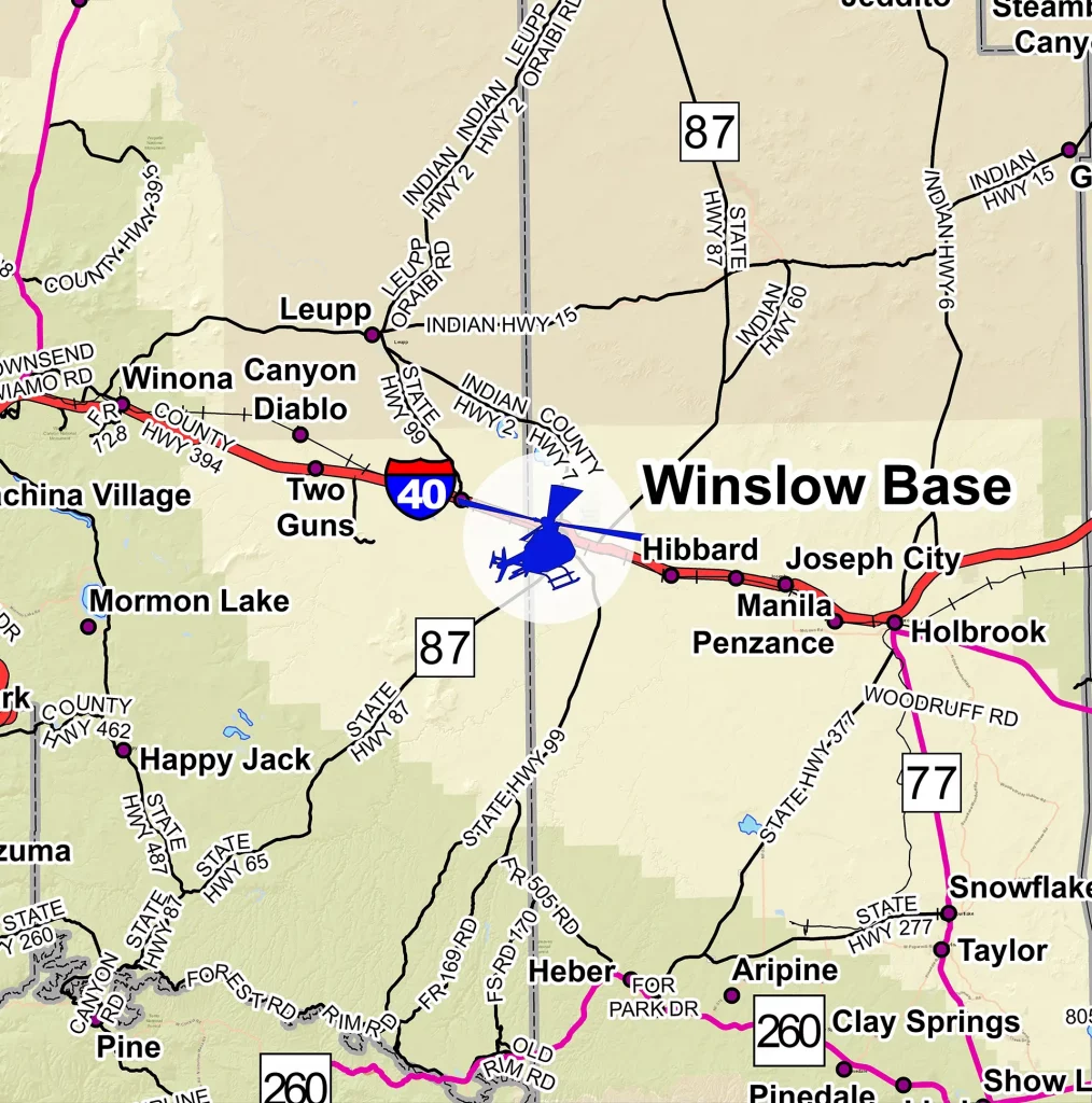 Map of Guardian Air base in Winslow
