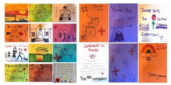 Holbrook Junior High students share their love and appreciation for healthcare workers through art