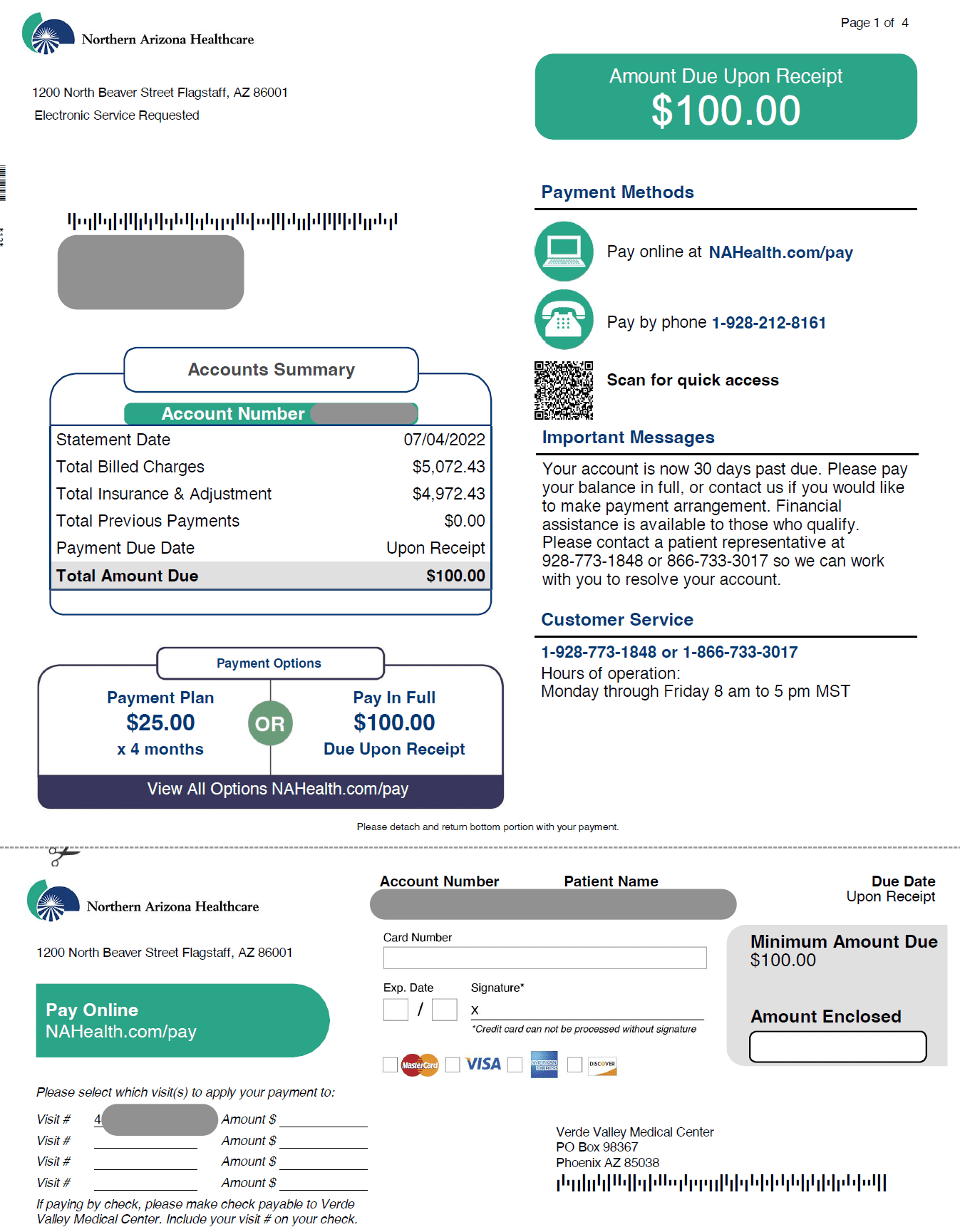 Sample hospital bill